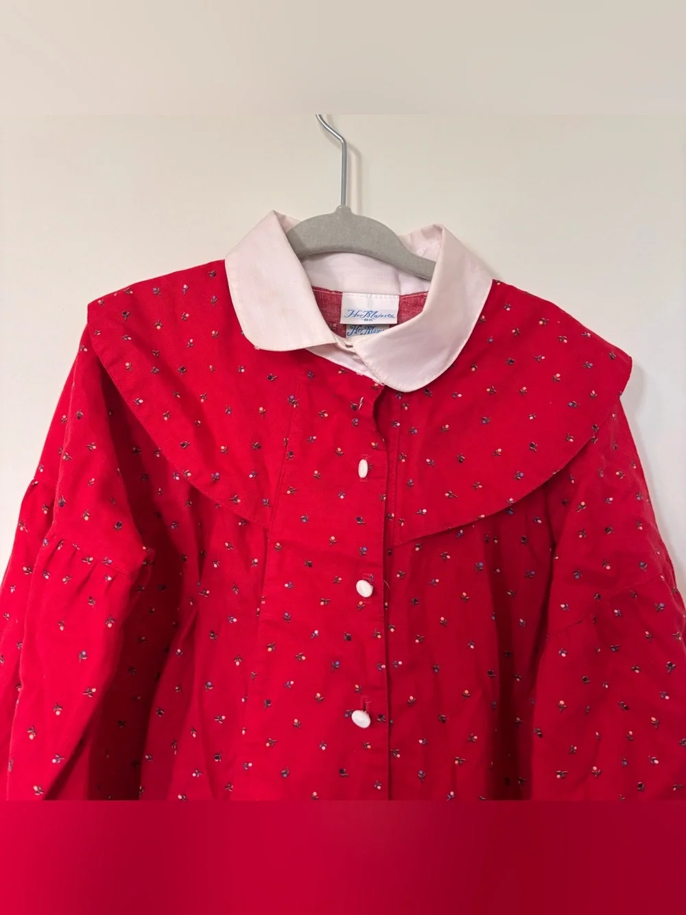 Vintage | Dresses | Vintage Her Majestys Red Dress With Small Florals ...